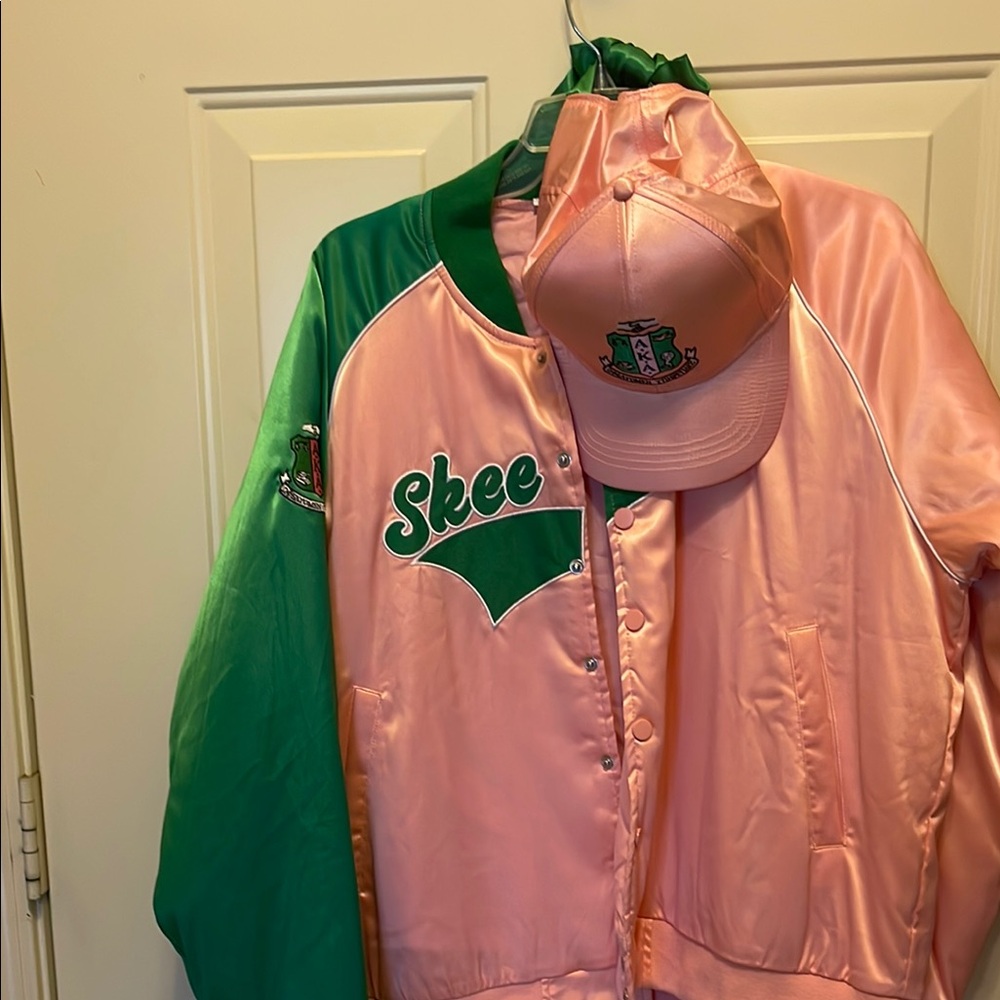 Pink and Green Bomber Jacket